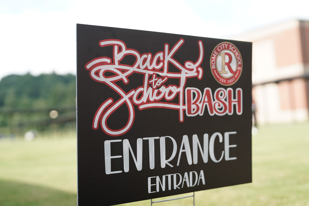 back to school bash sign