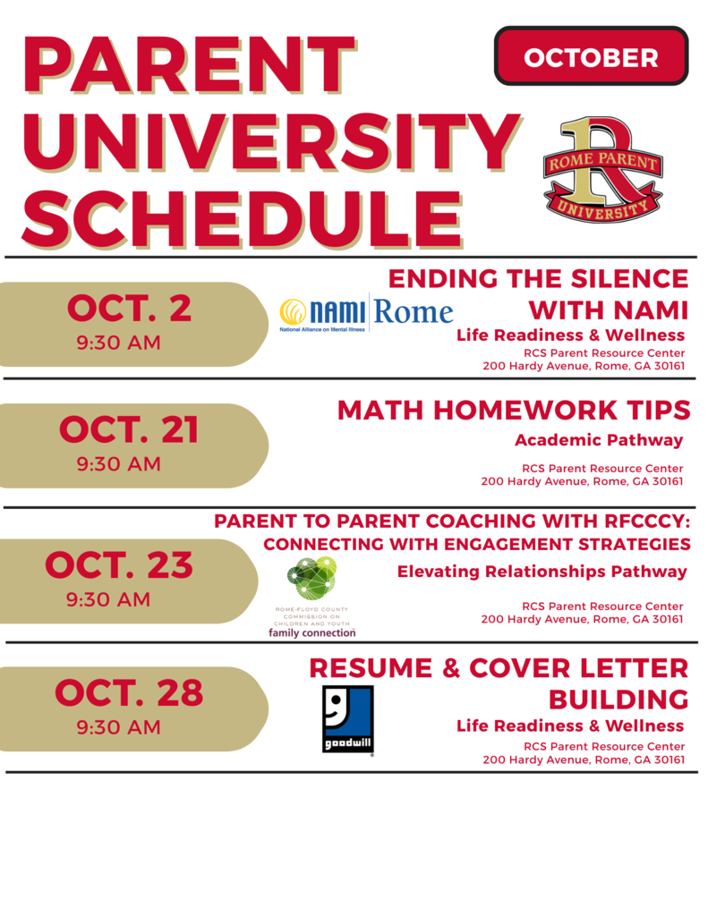 October schedule for PU