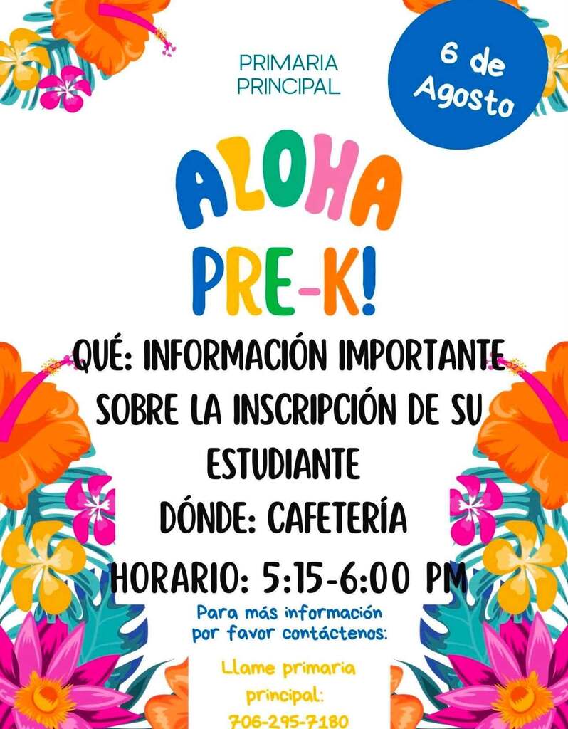 poster of flowers and information on upcoming pre-k class