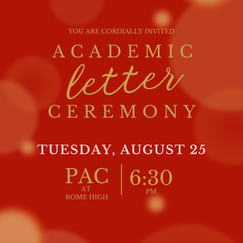 Acedmic letter ceremony tonight at the PAC at 6:30 PM.