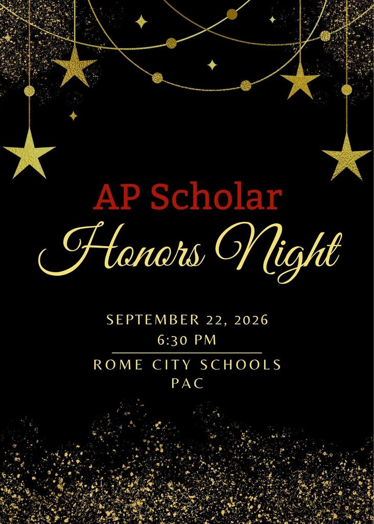 AP Scholar Honors Night on 9/22 at 6:30 in the PAC.