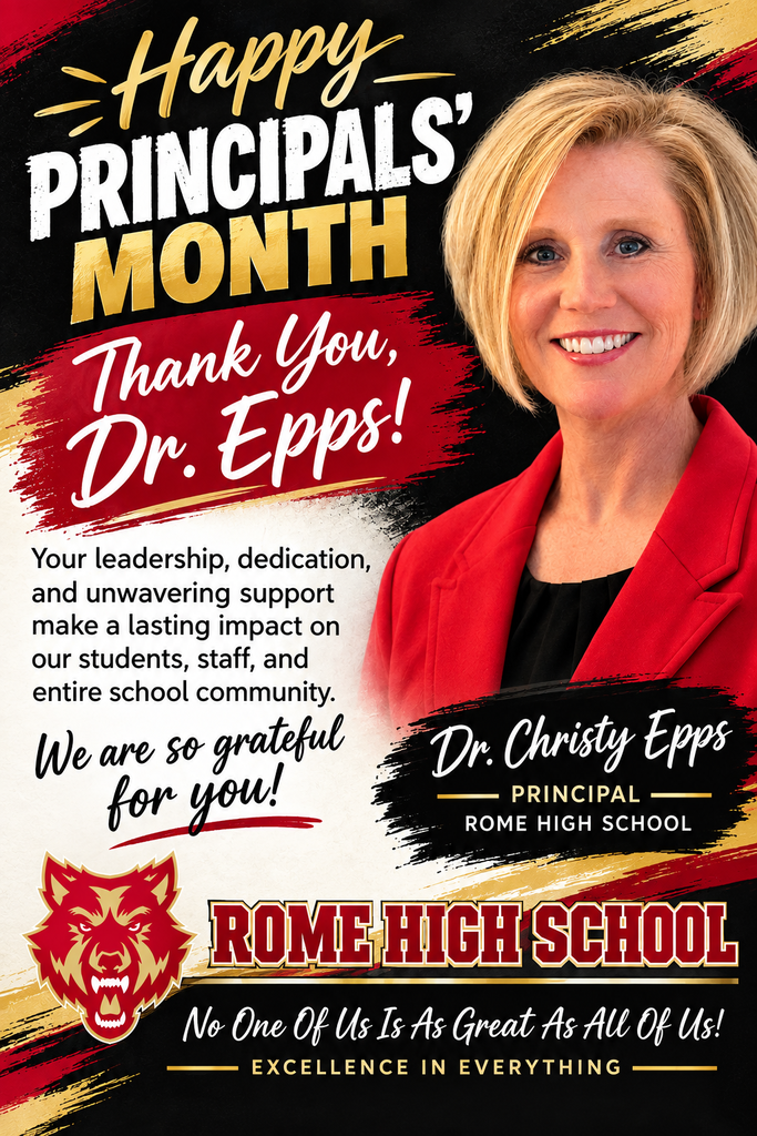 Happy Principals' Month Dr. Epps! Thank you for all that you do for our students, staff, and stakeholders at RHS! #GoWolves