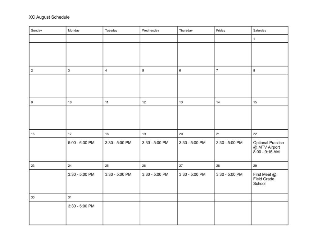 cc schedule