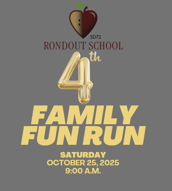 Rondout School 4th Family Fun Run Saturday October 25, 2025, 9:00 A.M 