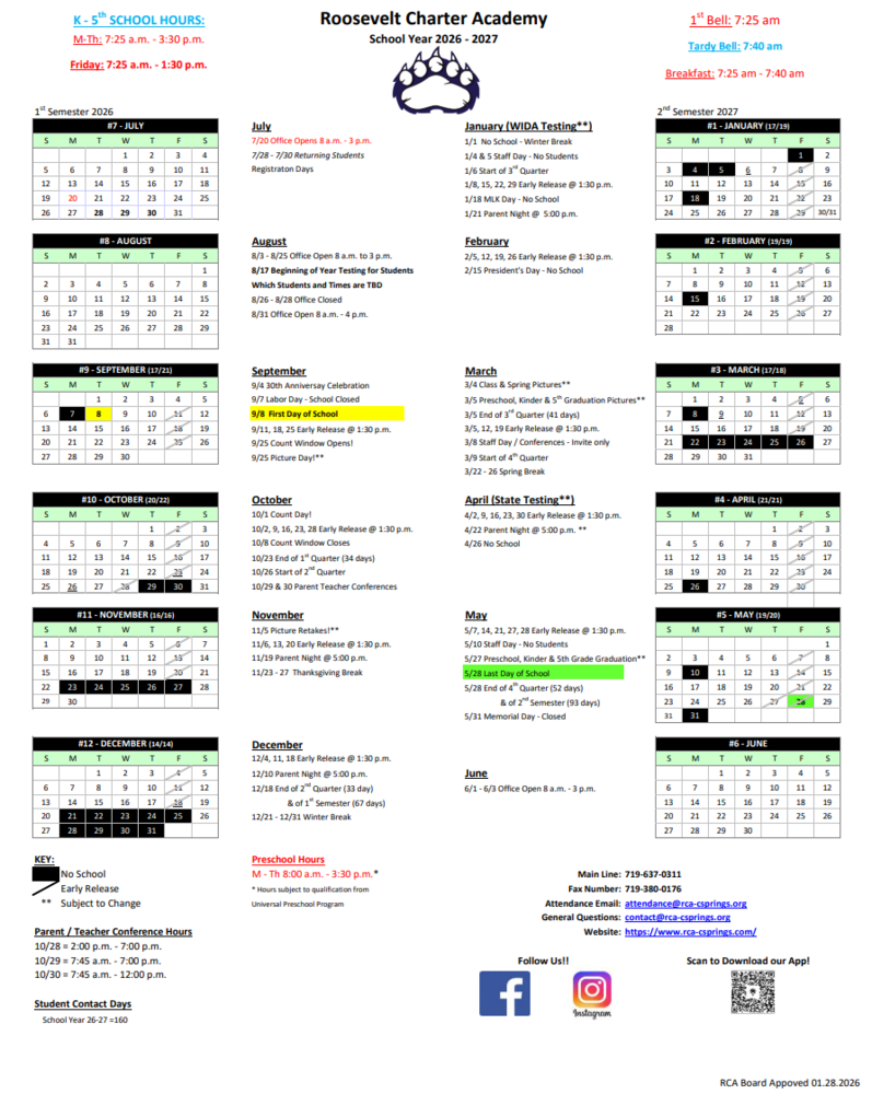 26-27 School Year Calendar