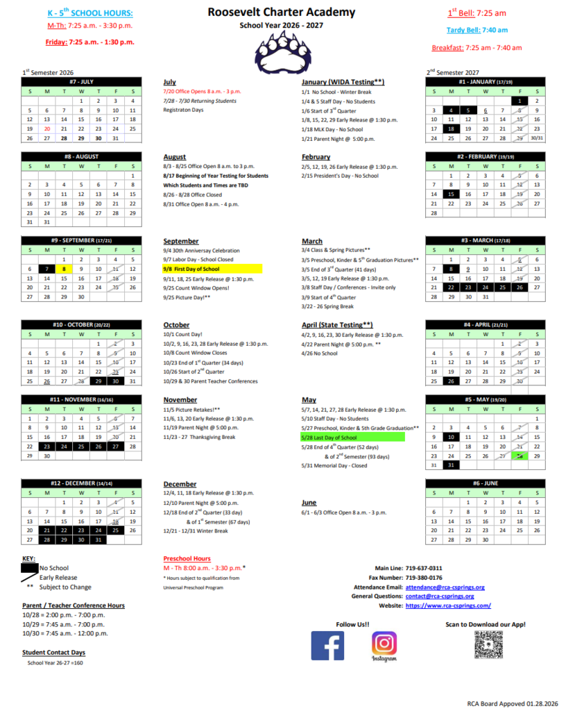 26-27 School Year Calendar