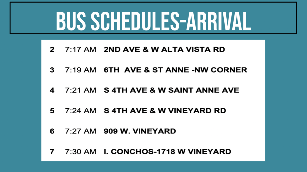bus schedule
