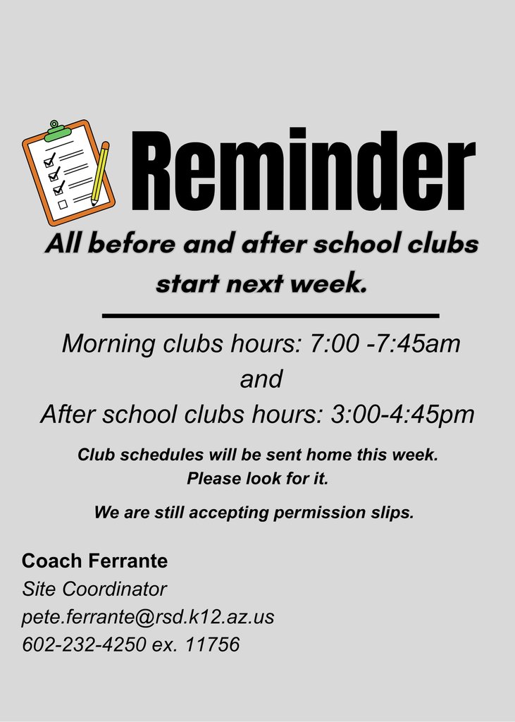 first week reminder