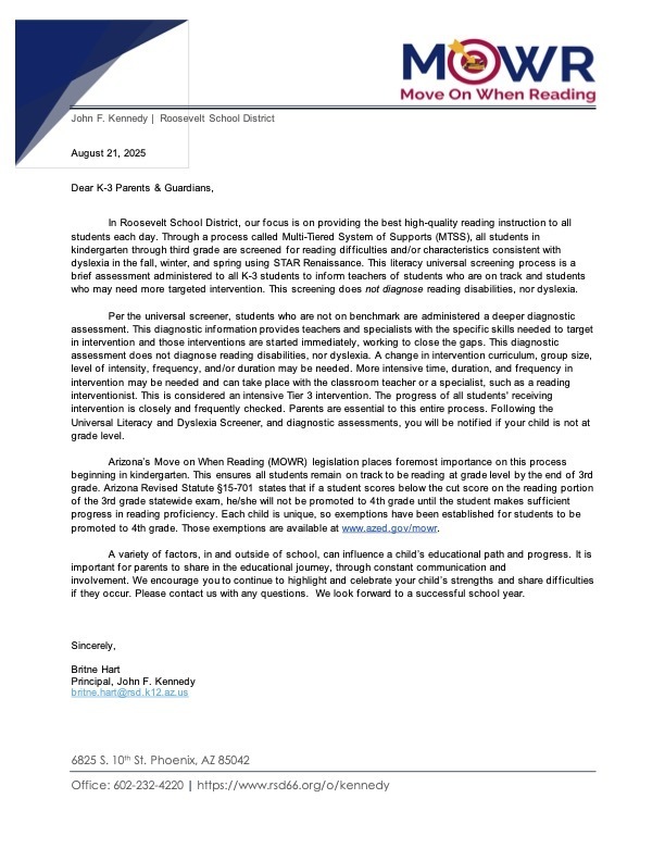 MOWR Parent/Guardian Letter ENGLISH