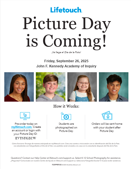 Fall Picture Day!! Friday, September 26, 2025
