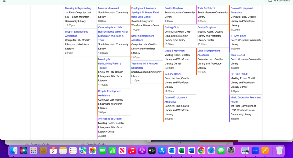 Library Calendar