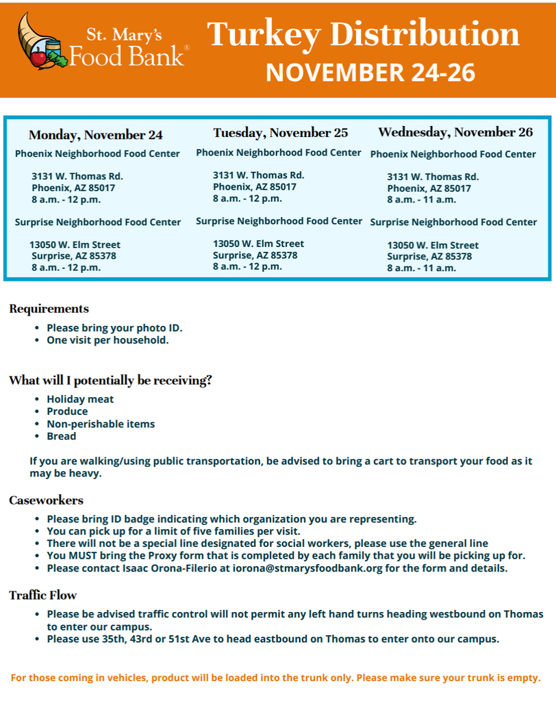Turkey Distribution- St. Mary's
