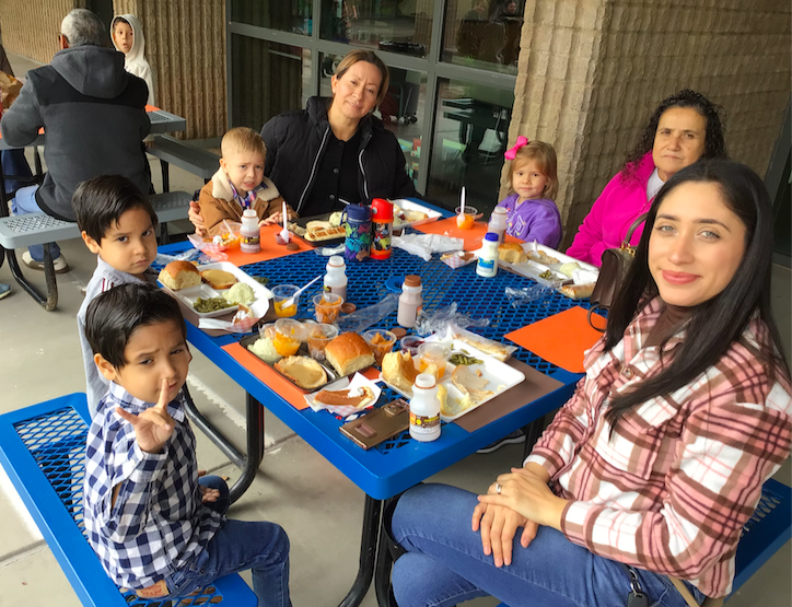 Thanksgiving meal with families