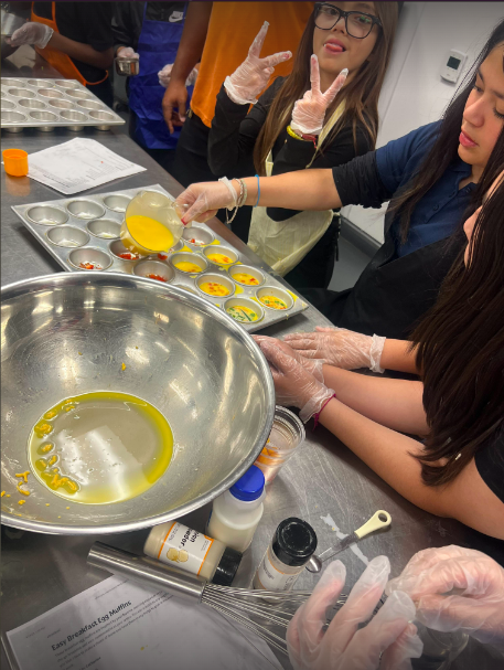 girls preparing to bake