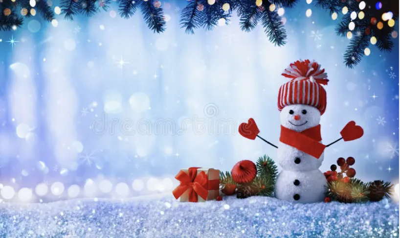 miniature snowman surrounded by glitter