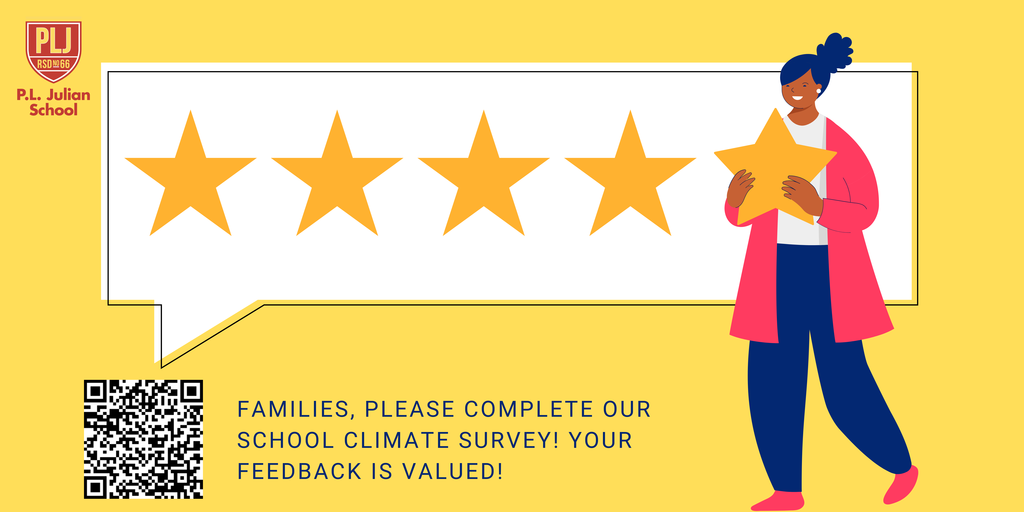 Families, please complete our school climate survey! Your feedback is valued!