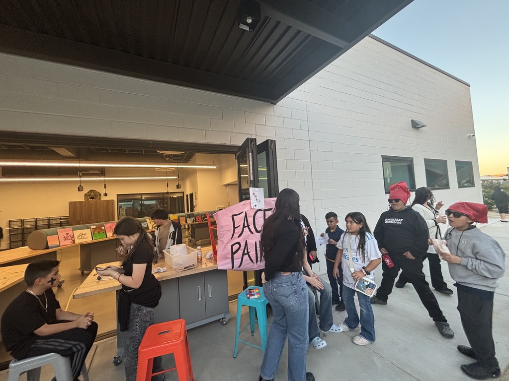 Face painting showing kids and the art room