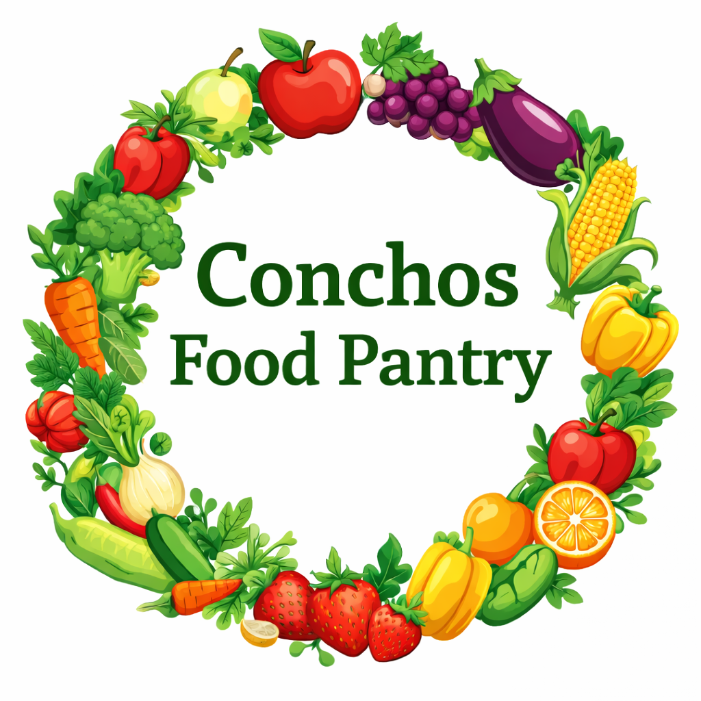 a fruit wreath with the words Conchos Food Pantry