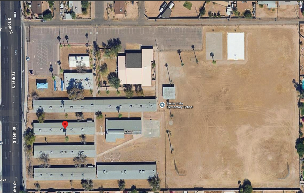Ariel screenshot of the former Sierra Vista Elementary School site