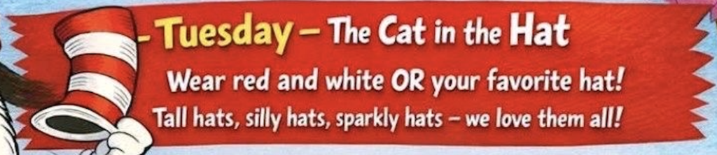 Tuesday wear red and white or your favorite hat