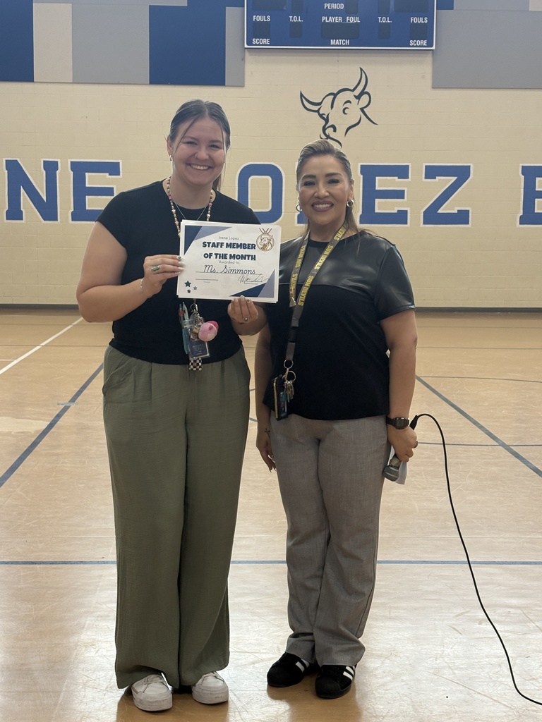 Ms. Simmons with Ms. Miller for Staff of the Month