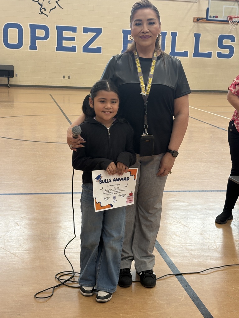 Ms. Calleros' Bulls Award winner with Ms. Miller