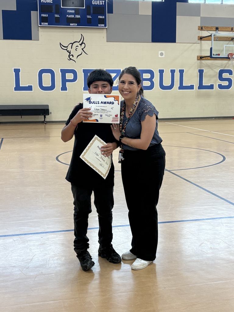 Ms. Lastovica with her Bulls Award Winner