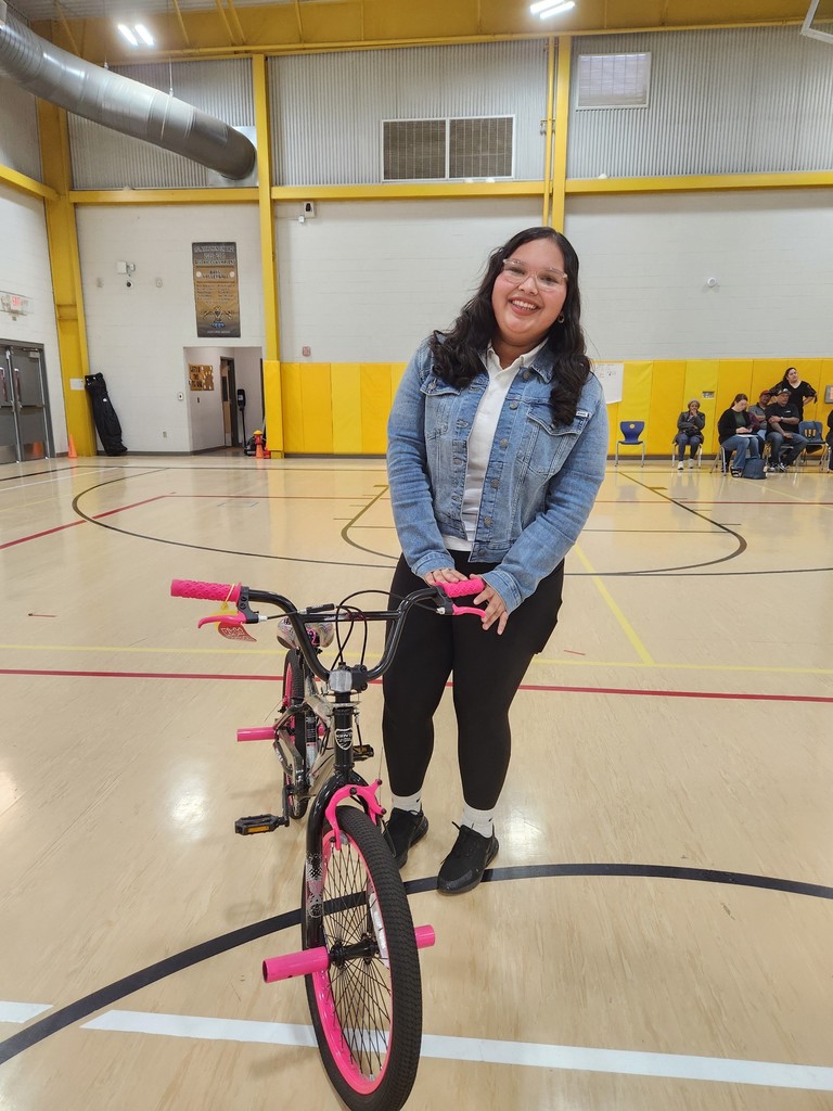 Gym, girl student, pink bike