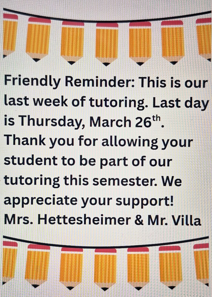 Last Day of tutoring 