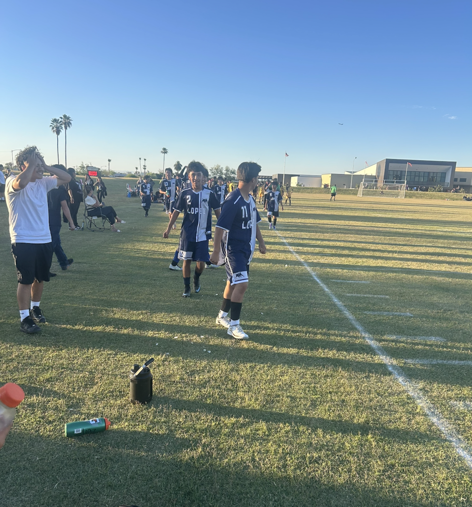 Lopez Athletes celebrating their win.