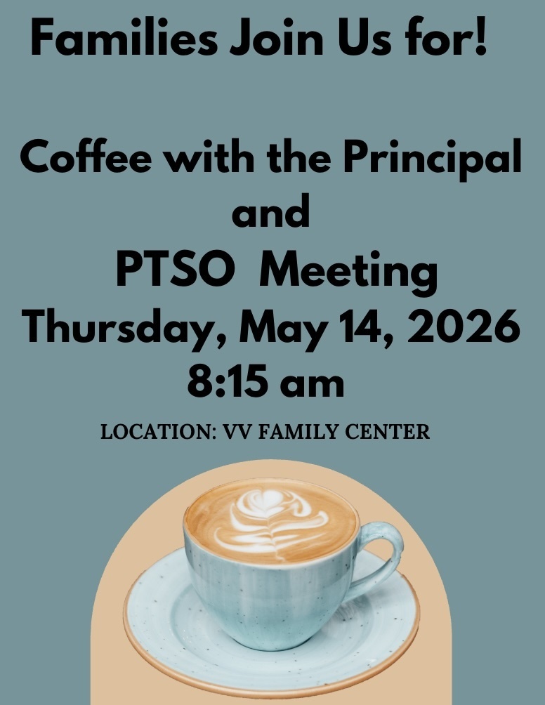 Families are invited to a meeting with the principal to hear school updates.