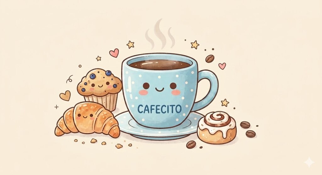 Coffee cup with pastries 