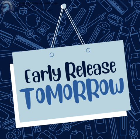 Early Release Tomorrow blue and black ink