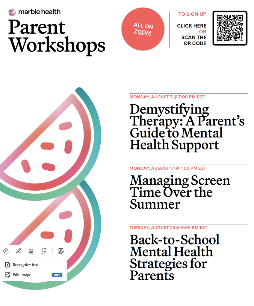 Parent workshops