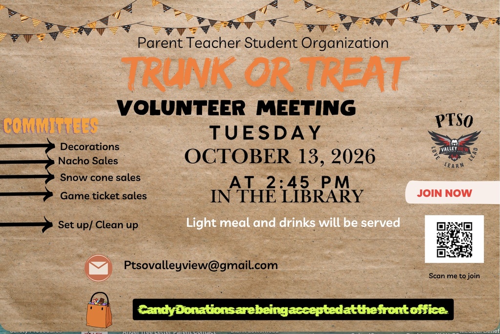 Trunk or Treat information to families