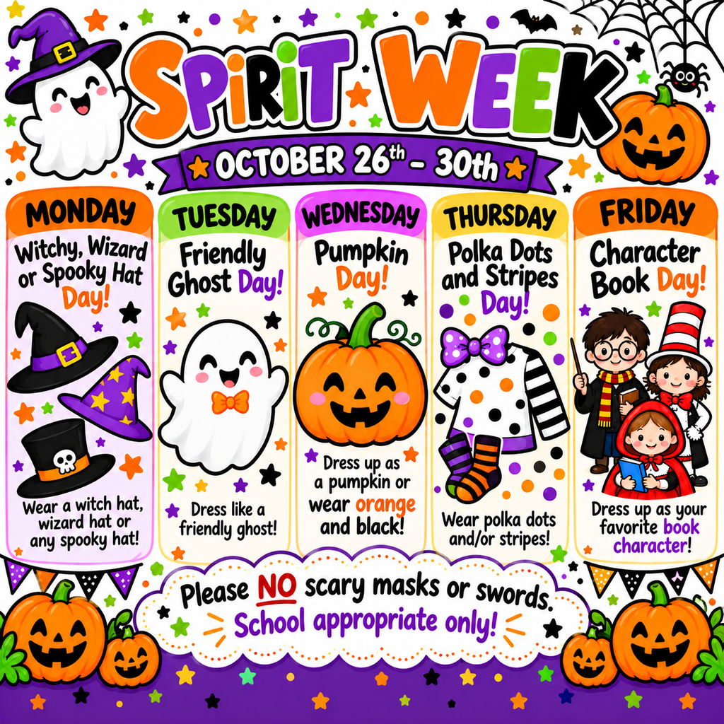 Halloween spirit week days