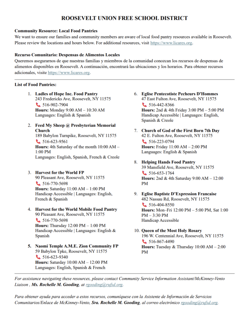 Community Resources: Local Food Pantries