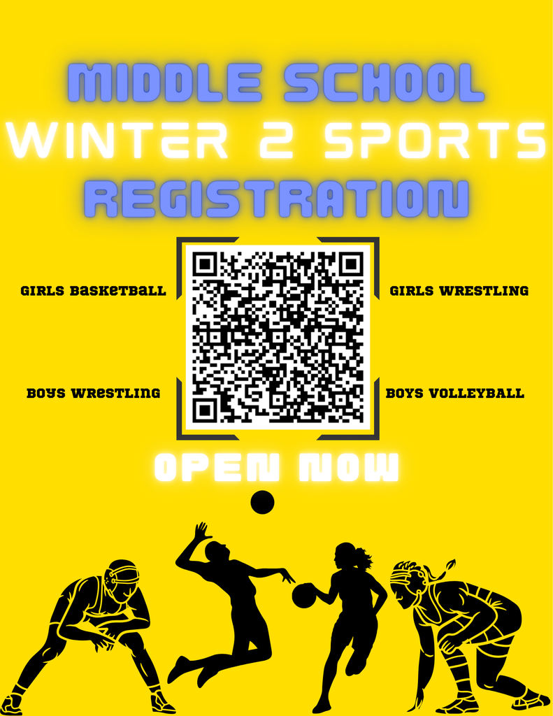 middle school winter 2 sports registration flyer