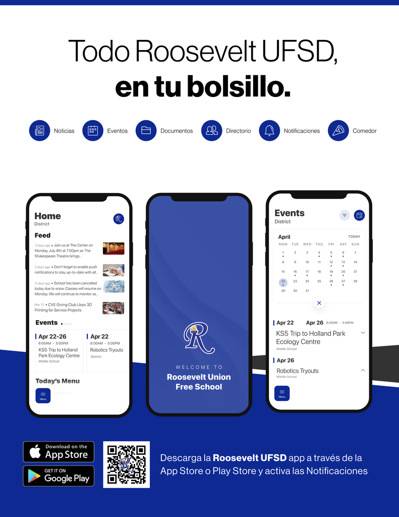 Our Roosevelt app is available now in the App Store and google play (Spanish) 