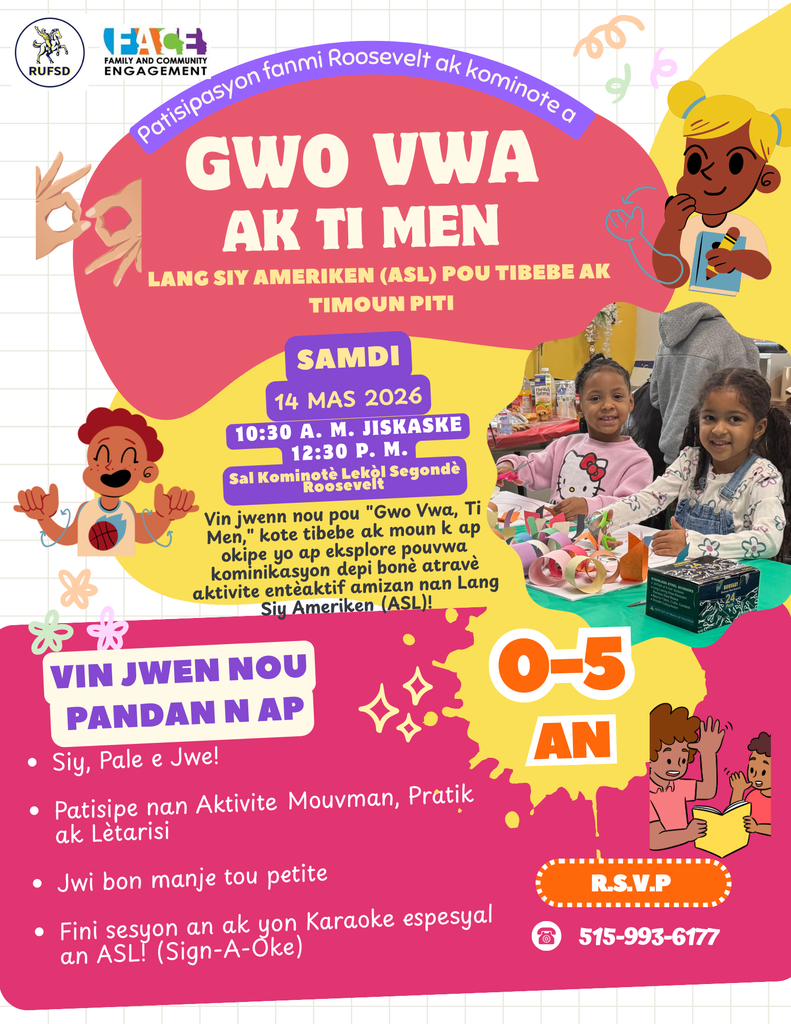 American Sign Language Basics Event Flyer Haitian 