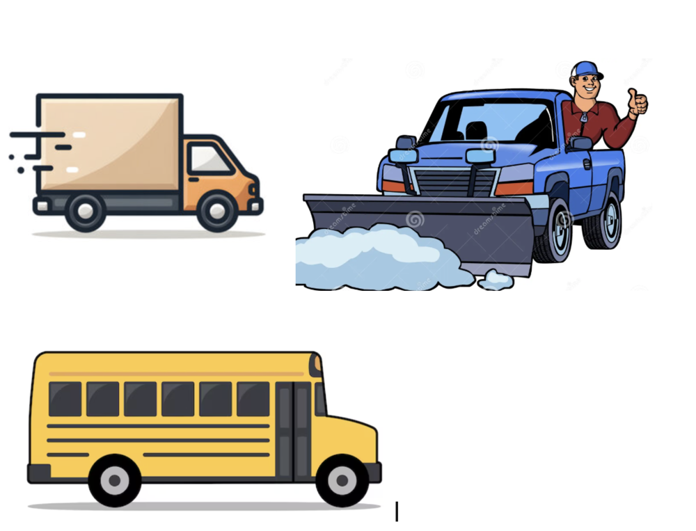 Truck, bus and van with box