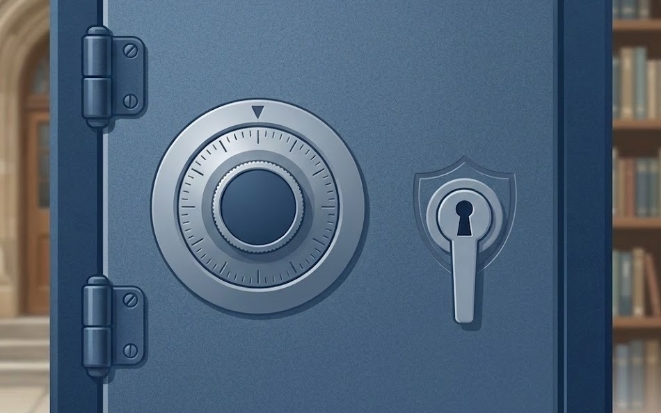 Security safe icon representing data protection.