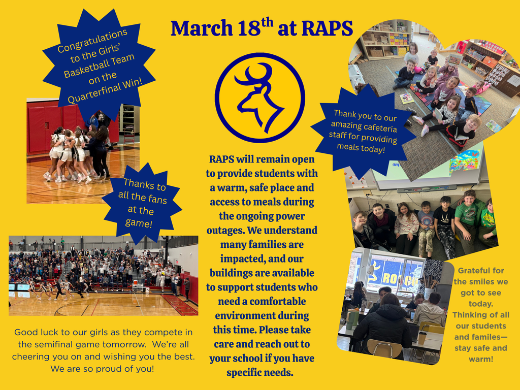 March 18th in classrooms at RAPS