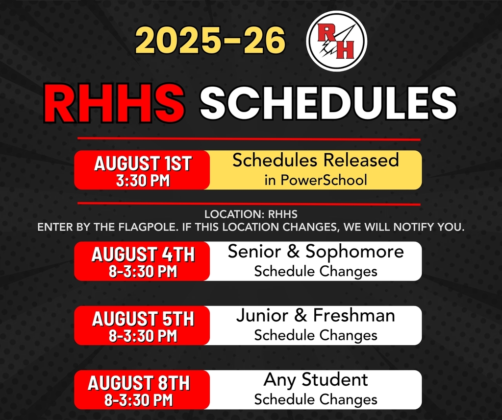 RHHS Schedules info