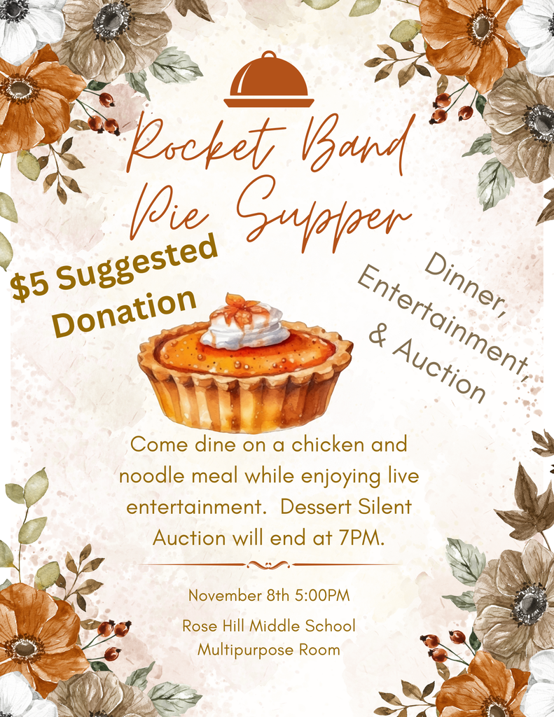 Rocket Band Fundraiser Sat Nov 8 from 5-7 PM