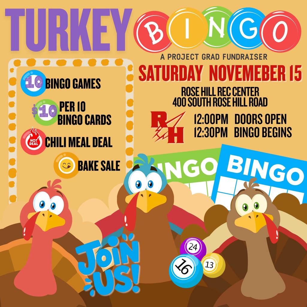 Turkey Bingo this Sat Nov 15 at 12 PM