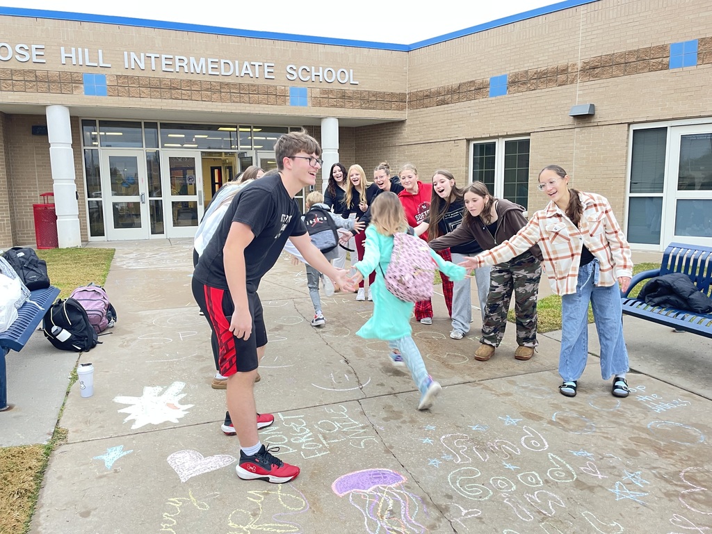KAY Club greeting the Intermediate students this morning.