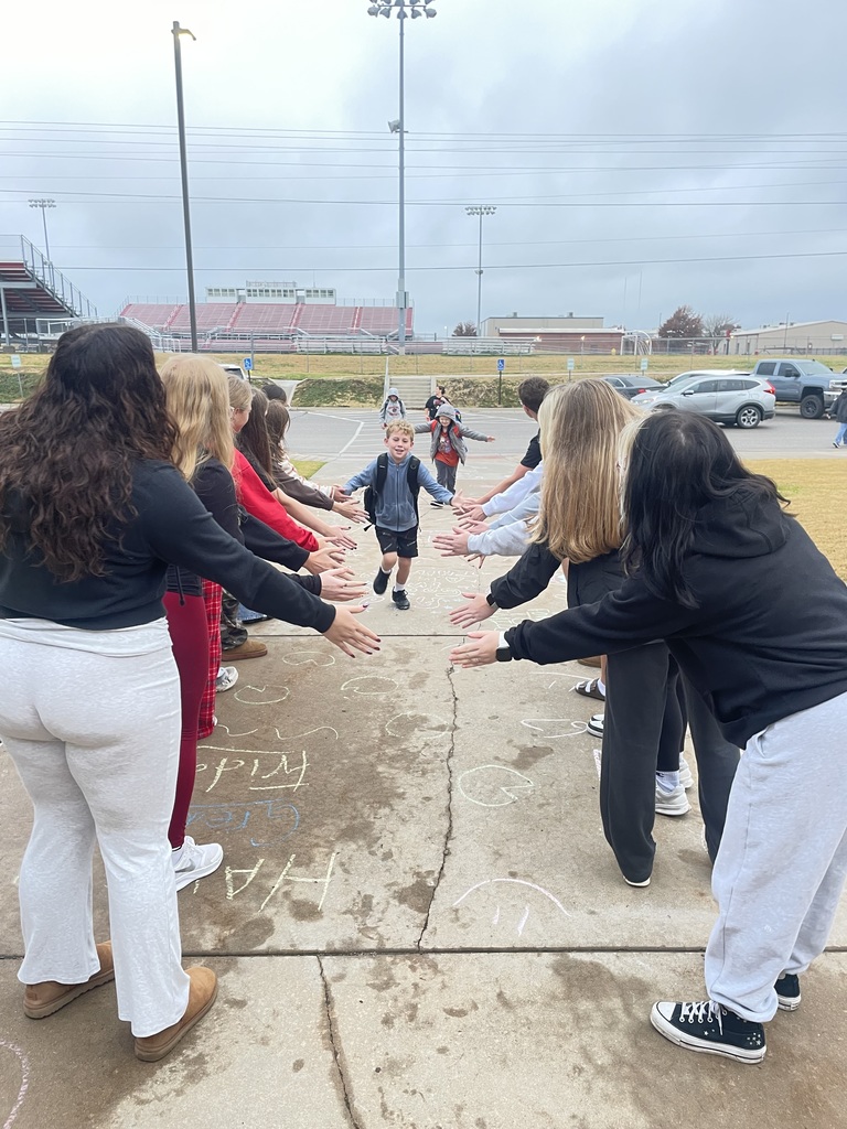 KAY Club greeting the Intermediate students this morning.