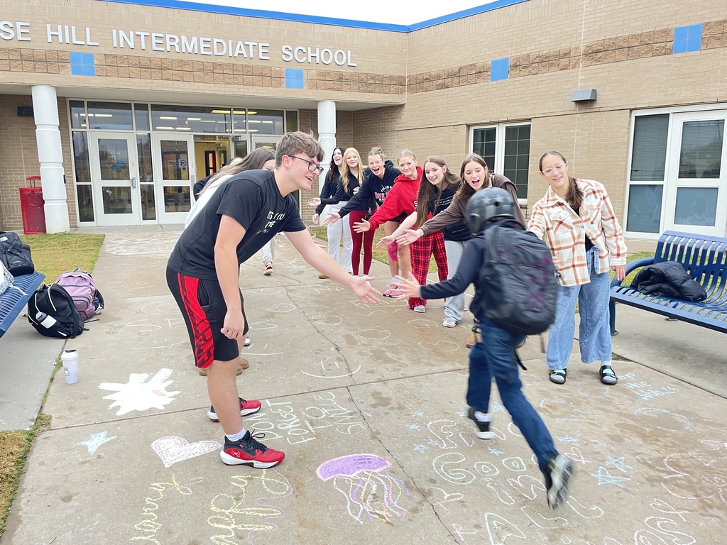 KAY Club greeting the Intermediate students this morning.