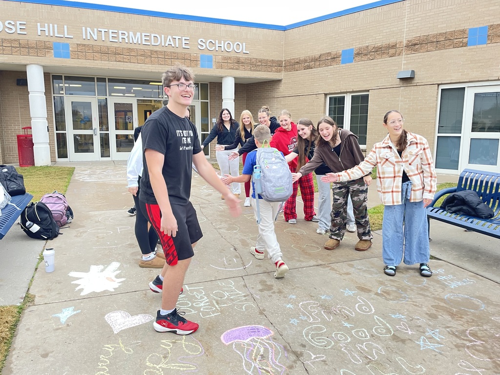KAY Club greeting the Intermediate students this morning.